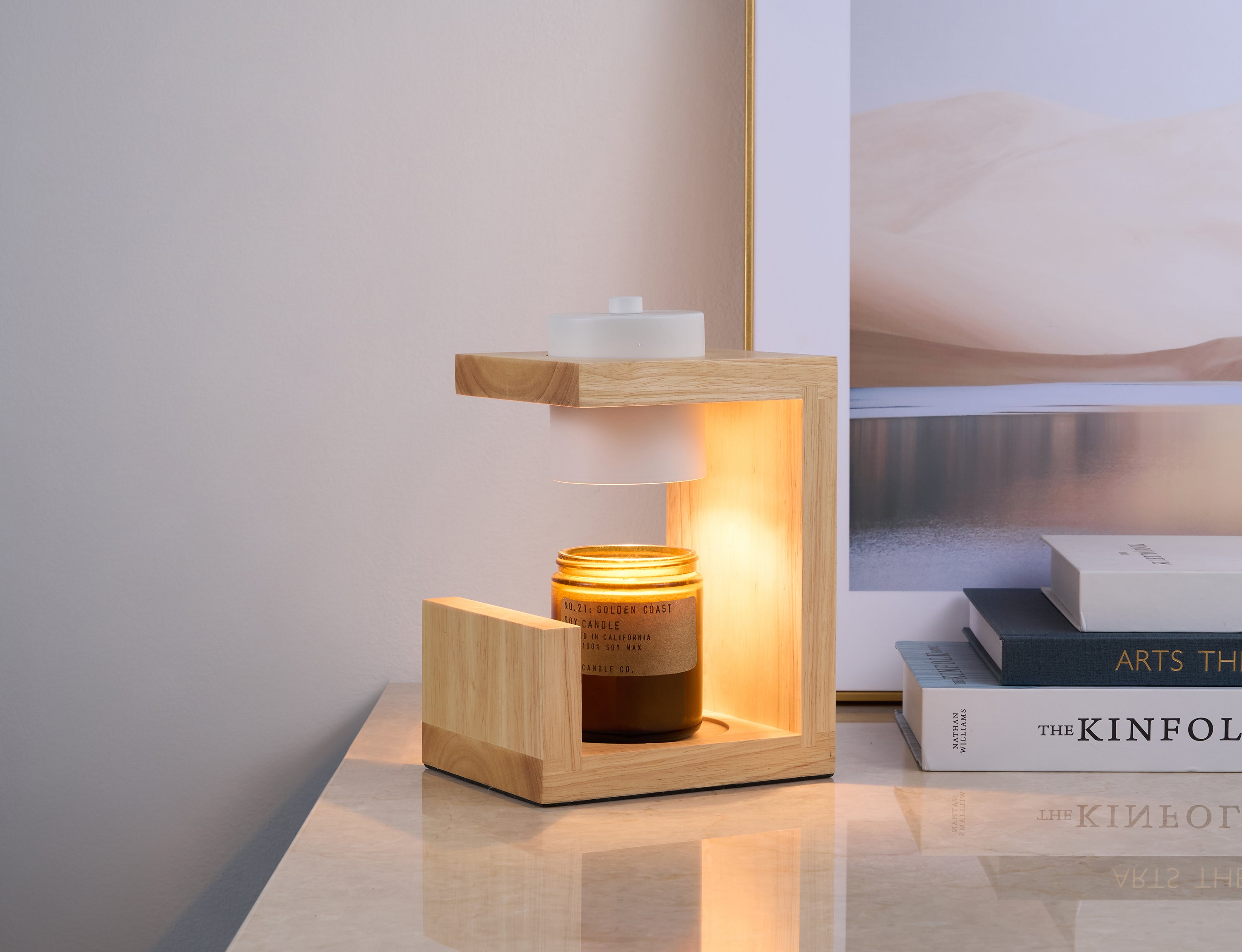 Wooden Candle Warmer Lamp