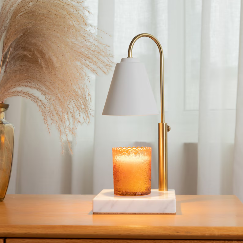 White Marble Candle Lamp
