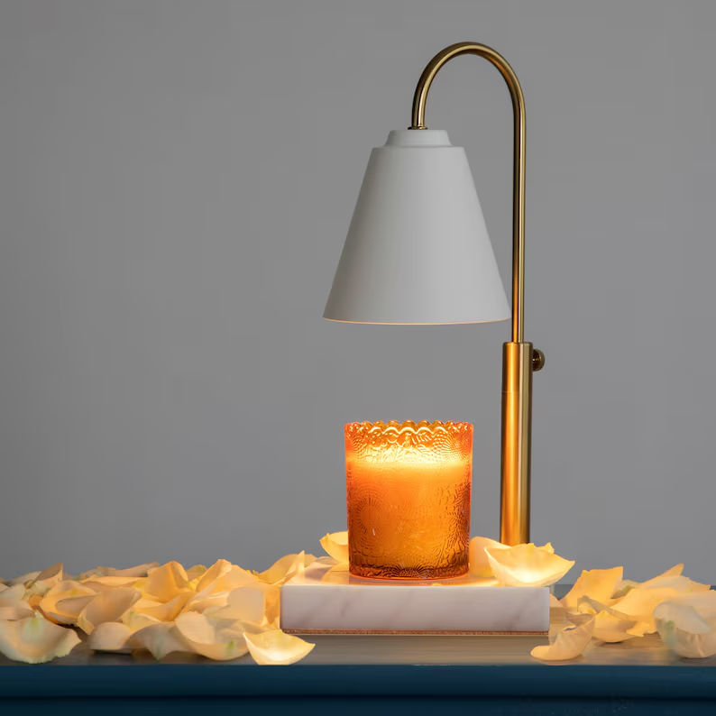 White Marble Candle Lamp