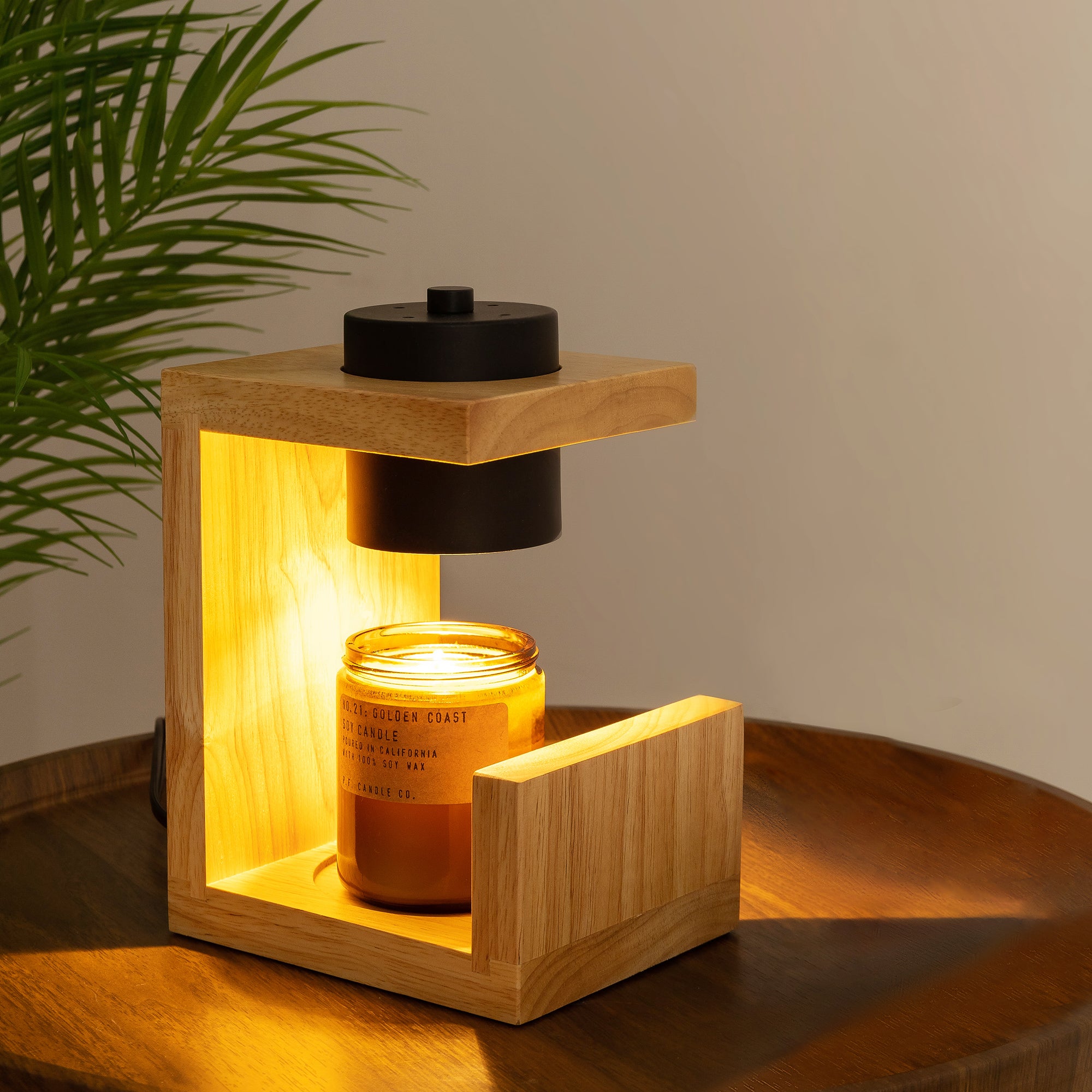 Wooden Candle Warmer Lamp