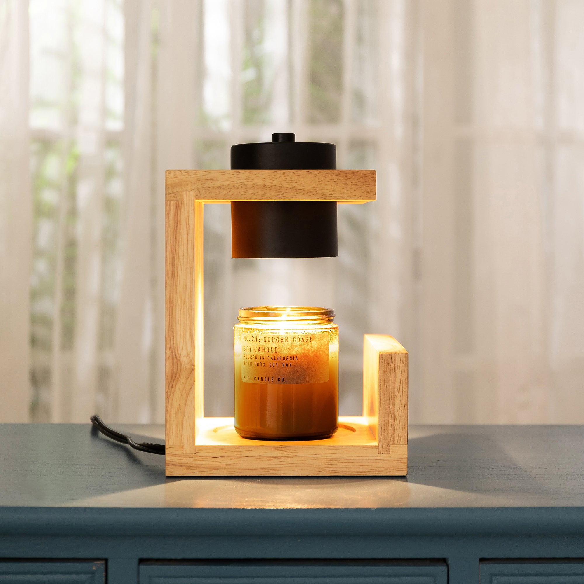 Wooden Candle Warmer Lamp