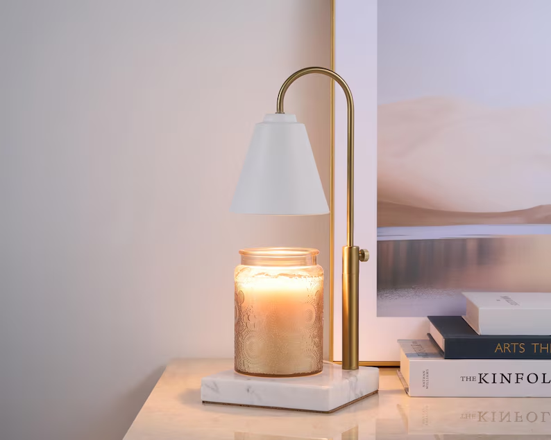 White Marble Candle Lamp